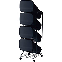 リス スムーススタンドダストボックス ブラック 4段 - 調理器具のSHOKUBI