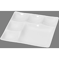 福井クラフト メラミン プレート ホワイト 255mm 51031440 角一ツ切&五