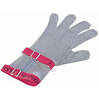 ニロフレックス ナイロン繊維ベルト メッシュ手袋 5本指 ショートカフ付き 片手 青 Lサイズ - 調理器具のSHOKUBI