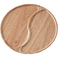 木製 プレート 2仕切 220mm KU-0009 エッグ型 - 調理器具のSHOKUBI