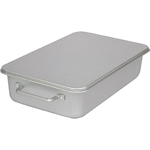 蓋付きバット　アルミ　業務用　4つセット 1-4533-03 ステンレスバット蓋付き 普及型 （仲子6ツ入） 137×106×61mm