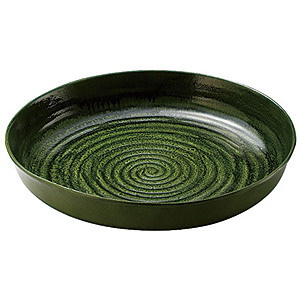 電磁用 ドラ鉢 織部釉 35393 φ370×H70mm - 調理器具のSHOKUBI