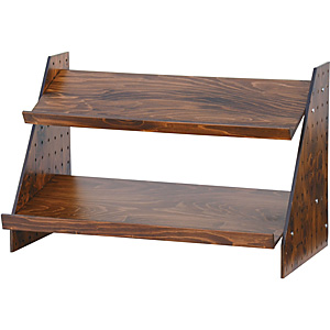 HP卓上ディスプレイ棚什器 チーク仕上 大2段 - 調理器具のSHOKUBI