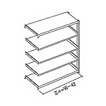 �O�m�X�[�p�[�X�^���h �{���g���X���b�N ���y�ʗp 5�i 200kg/�i �A�� H2100mm AML2133C-5 W900�~D300mm