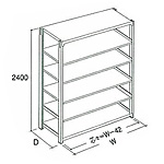 �O�m�X�[�p�[�X�^���h �{���g���X���b�N ���y�ʗp 6�i 200kg/�i �P�� H2400mm AML2443S-6 W1200�~D300mm