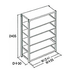 �O�m�X�[�p�[�X�^���h �{���g���X���b�N���ʗp 6�i 500kg/�i �P�� H2400mm �A�C�{���[ AMM2437S-6 W900�~D750mm