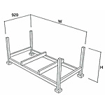 �O�m�X�[�p�[�X�^���h �p�C�v�p���b�g DJPP-1607 W1680�~H700mm