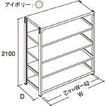 �O�m�X�[�p�[�X�^���h �{���g���X���b�N ���y�ʗp 5�i 150kg/�i �P�� H2100mm AMF2136S-5 W900�~D600mm