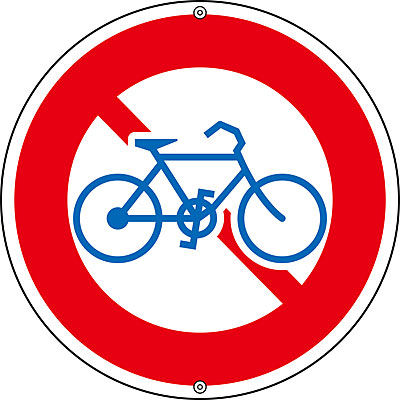 道路標識　交通標識　自転車禁止　看板　サイン グリーンクロス JIS禁止標識ピクトサインステッカーΦ100 3枚