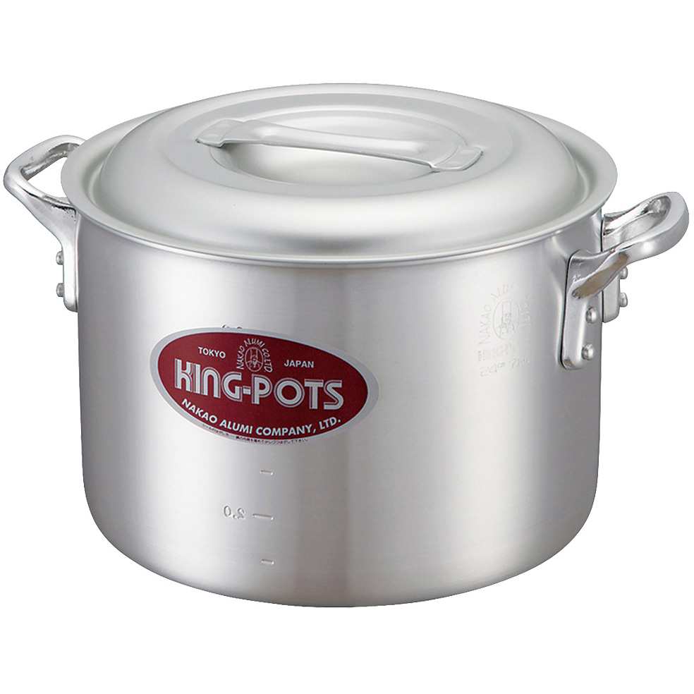 中尾アルミ製作所 キング テーパー付ソテー 目盛付 18cm - 調理器具の