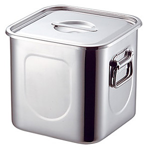 本間製作所 KO 18-8 ステンレス角キッチンポット 20cm - 調理器具のSHOKUBI