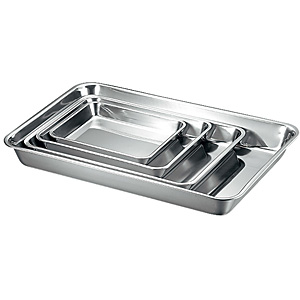 本間製作所 KO 18-8 ステンレス 浅型バット 3枚取 - 調理器具のSHOKUBI