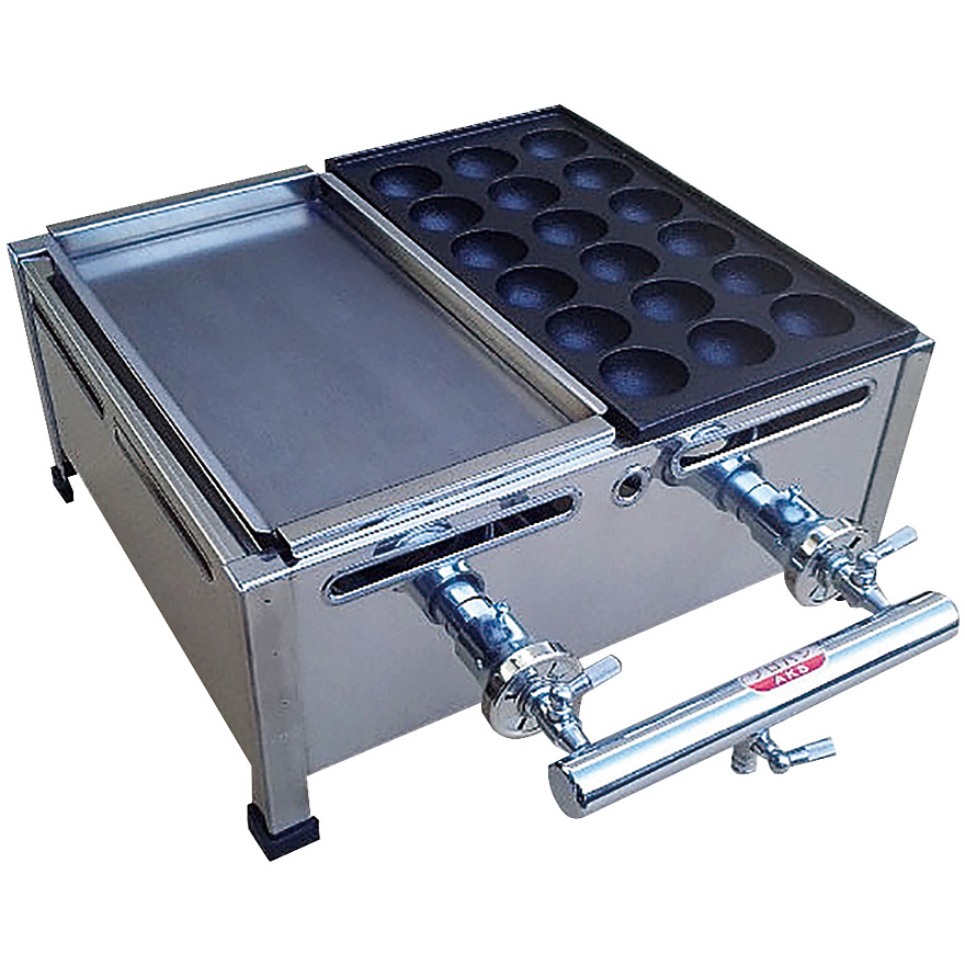 業務用たこ焼き器大だこ15穴3連プロパンガス