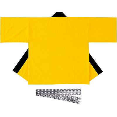 宮本 <半天・法被> ハッピカラー 帯付 大人 Lサイズ オレンジ - 調理