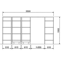 �L���j�I�� �X�e�����X�����[�o���L���j�I���V�F���t SRS �X�e�����X�V�F���t���s610mm SRS4-33 ���s910�~�Ԍ�3,500mm