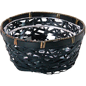 やたら編み篭 アクリルボウル付 白竹 - 調理器具のSHOKUBI