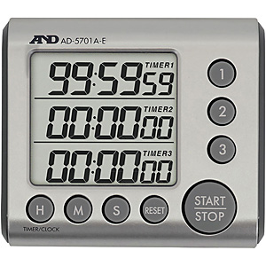 A&D 3�`�����l��100���ԃ^�C�}�[ AD-5701A-E