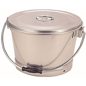 アルミ 蓚酸ゴールド 食缶バケツ 蓋付 12リットル - 調理器具のSHOKUBI