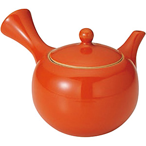 カラー丸型急須 Y905 オレンジ - 調理器具のSHOKUBI
