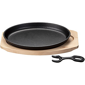 新品★ステーキ皿 丸型B15 12枚セット ステーキ皿 深型丸 IH対応 丸型 15cm 専用木台付き 鉄板皿 鋳物鉄 鉄板