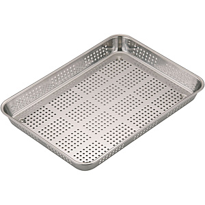 遠藤商事 21-0 ステンレス バット 浅型 穴明 12枚取 - 調理器具のSHOKUBI
