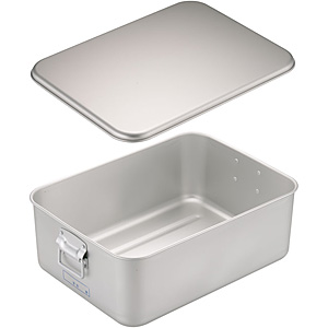 オオイ金属 アルマイト プレス製 給食用パン箱 蓋付 258 45個用 - 調理