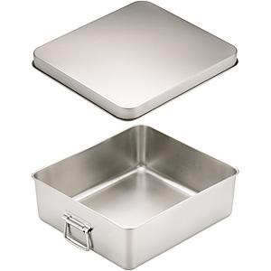 アルマイト 天ぷら入 蓋付 コンテナー用 254 345×290 代引不可 ｱﾙﾏｲﾄ 天ぷら入(蓋付)ｺﾝﾃﾅｰ用 254(345×290)食缶バット