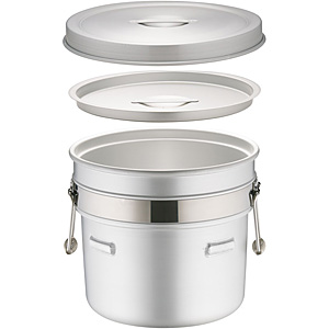 オオイ金属 アルマイト 段付二重食缶 245-R 6リットル - 調理器具のSHOKUBI