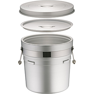 アルマイト 丸型一重 食缶 215 14L φ305×H270 アルマイト 丸型一重 食缶 215 14L φ305×H270メイチョー しゅう酸