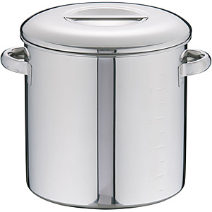 本間製作所 KOINU 18-8 ステンレス キッチンポット 内蓋式 7cm - 調理