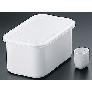 野田琺瑯 日本製 ぬか漬け容器　３個　水取り器２個付 TK-32 野田琺瑯 ホーロー ぬか漬け美人 冷蔵庫用ぬか床容器 TK-32 3.2