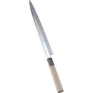 佐文 本焼 鏡面仕上 玉白鋼全鋼　柳刃 遠藤商事 SA 佐文 本焼 鏡面仕上 玉白鋼 柳刃 木製サヤ付 30cm - 調理