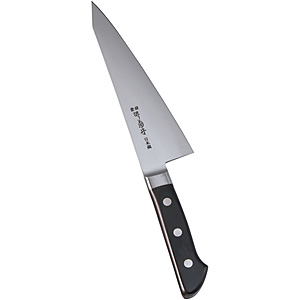 堺菊守 日本鋼 口金付 巾広厚口牛刀 両刃 27cm - 調理器具のSHOKUBI