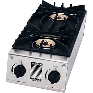 山岡金属工業 ガッツNo.2 ガステーブル 2連 SK-2 LPガス - 調理器具の
