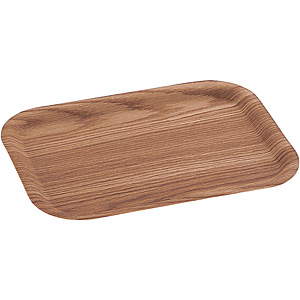 木目樹脂 カフェトレイ ナチュラル 中 - 調理器具のSHOKUBI
