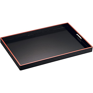 若泉漆器 木製 脇取盆 黒漆天朱 1-109-8 尺9寸 - 調理器具のSHOKUBI