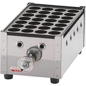 荒木金属製作所 関西式 たこ焼器 28穴 LPガス 3枚掛 - 調理器具のSHOKUBI