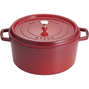STAUB　ピコココットラウンドチェリー20cm + キッチンツール6点 STAUBピコココットラウンド20cm キッチンツール6点