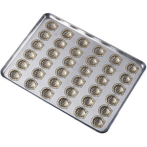 千代田金属工業 シリコン加工 貝型マドレーヌ型 天板 25ヶ取 - 調理