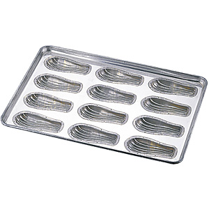 千代田金属工業 シリコン加工 貝型マドレーヌ型 天板 25ヶ取 - 調理