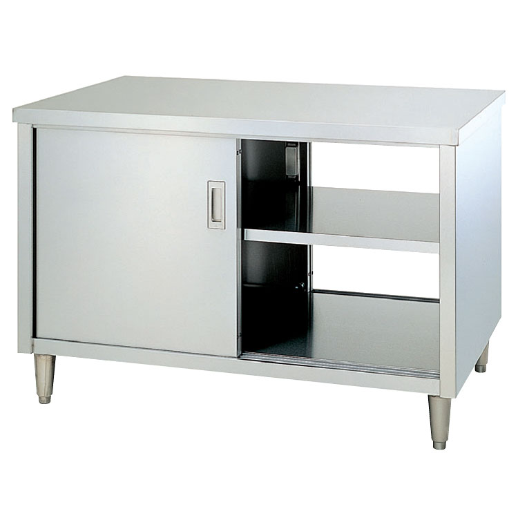 スギコ 盛付調理台 両面引違戸付 戸棚 奥行750mm SS-WTC-187W 幅1,800