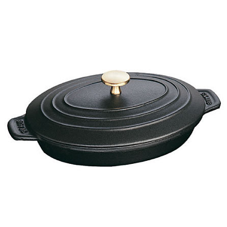 ストウブ オーバル ホットプレート フタ付 40509-581 グレー - 調理