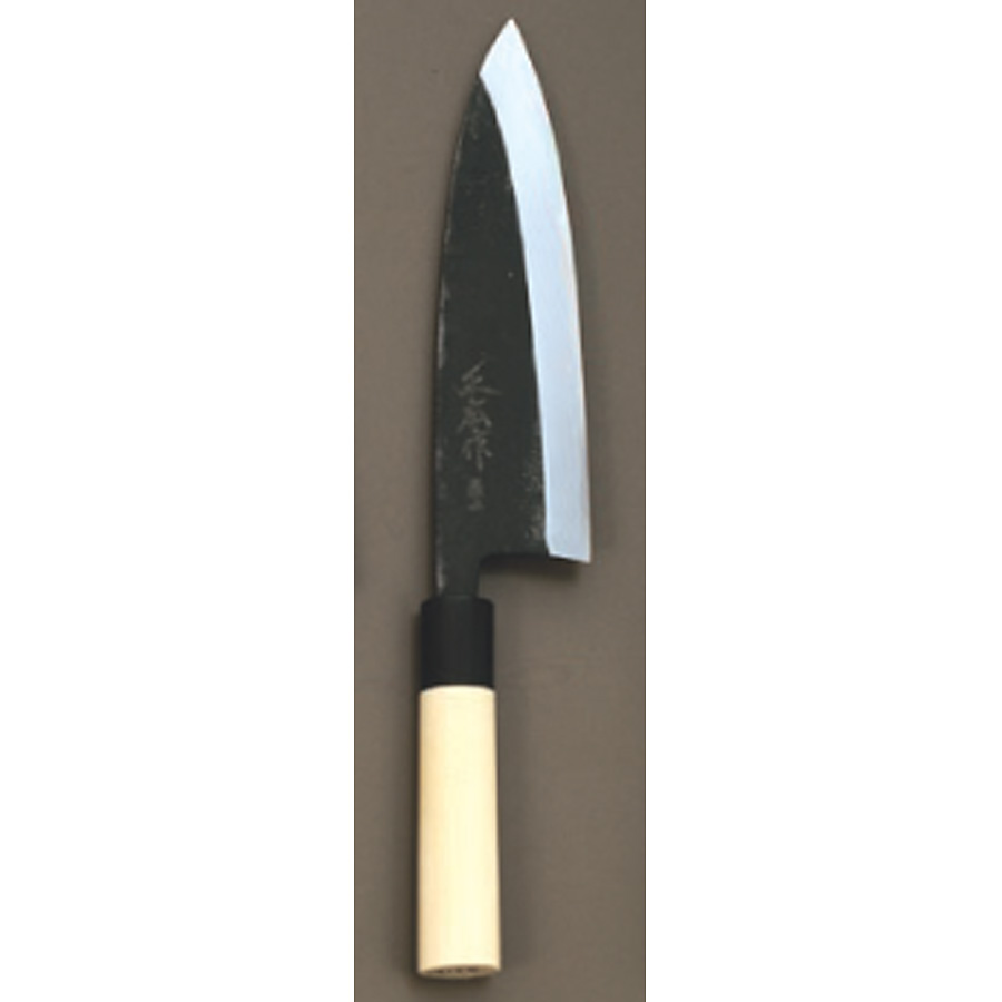 正本　つけ包丁　和包丁　ステンレス鋼　黒水牛柄 正広 水牛柄付和包丁 本露研 黒出刃包丁 15465 21cm - 調理器具のSHOKUBI