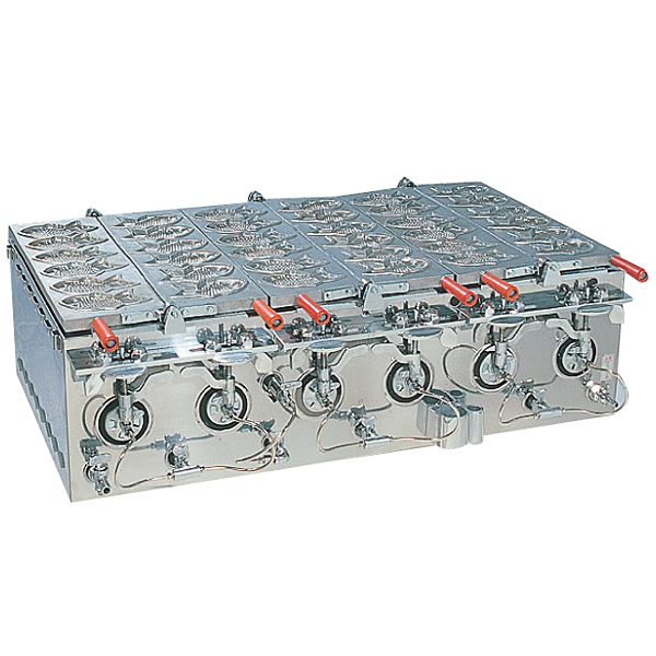 ガス特殊金属管式 たい焼機 LPガス OWD-0404G 3連用 調理器具のSHOKUBI