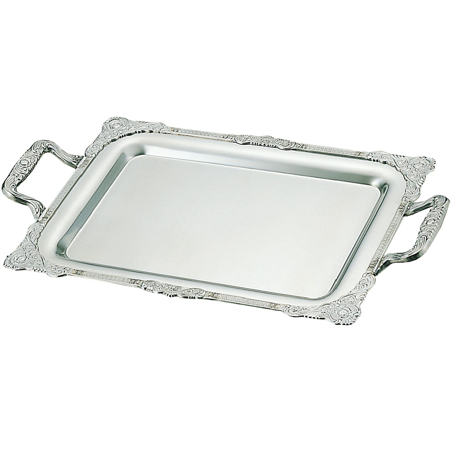 和田助製作所 SW 18-8 ステンレス ローズ角盆 手付 16インチ - 調理