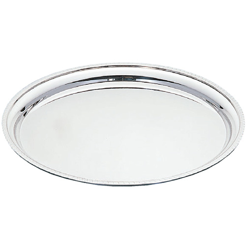 ステンレス　プレート　ユキワ 三宝産業 YUKIWA UK 18-8 ステンレス 丸盆 菊渕 手無 20インチ - 調理