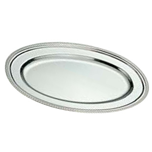 和田助製作所 SW 18-8 ステンレス 小判皿 パール渕 355×240mm 14インチ