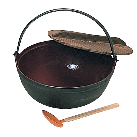 トキワ 鉄製 やまが鍋 401 内面ホーロー仕上 敷台付 16cm - 調理器具の