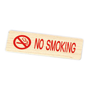 禁煙プレート NO SMOKING 赤文字 白木タイプ