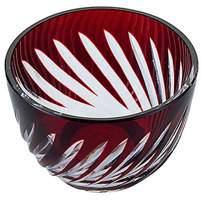 切子小付 赤 約φ5.5cm - 調理器具のSHOKUBI